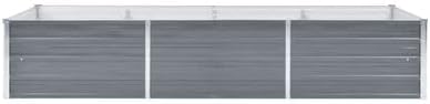 Garden BedsPatio Ground Gardening Planter for VegetablesPlanter Box Kit Flower Herbfor Outdoor Patio Deck BalconyGarden Raised Bed Galvanized Steel 94.5x31.5x17.7 Gray