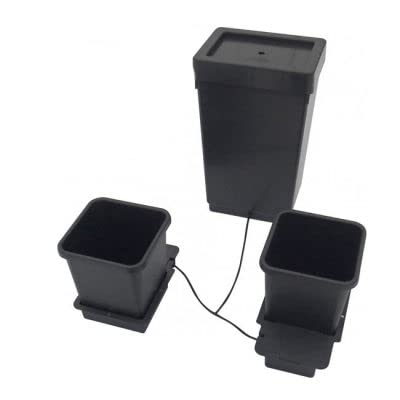 AutoPot 2 Pot System with 3.9 Gallon Plastic Pots and 12.4 Gallon Tank - Self-Watering Gravity-Fed Hydroponic Systems (2Pot - 3.9 Gallon - 12.4 Gallon Tank)