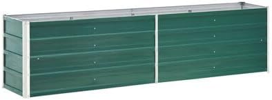 Garden Raised Bed Galvanized Steel 94.5x15.7x17.7 GreenWeight:17.42lbs47045