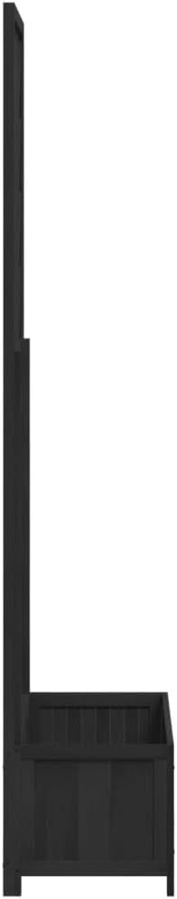 35.4x13.8x70.9 in Large Black Raised Planter Box with Trellis for Climbing Plants Solid Fir Wood Elevated Garden Bed Flower Vegetable Patio Outdoor Use