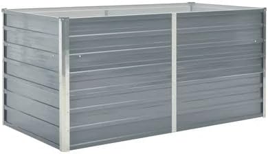 Raised Planter BoxPlants Elevated Garden BoxesElevated Vegetable Growing BedGrow Herbs and Vegetables OutdoorsRaised Garden Bed 63x31.5x30.3 Galvanised Steel Gray