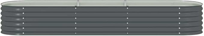 Powder-Coated Garden Raised Bed Metal Planter Box for Vegetables Flowers Herbs Grey Galvanized Steel Large Tough-600