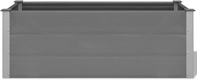 SKM Garden Raised Bed WPC 59.1 x 19.7 x 21.3 Gray (20.03 KG/44.066 LBS)