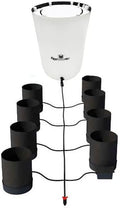 AutoPot 8 Pot GeoPot System with 5 Gallon Fabric Pots - Self-Watering Gravity-Fed Hydroponic System (8Pot with 25 gal PRO Flexi Tank) Indoor Black