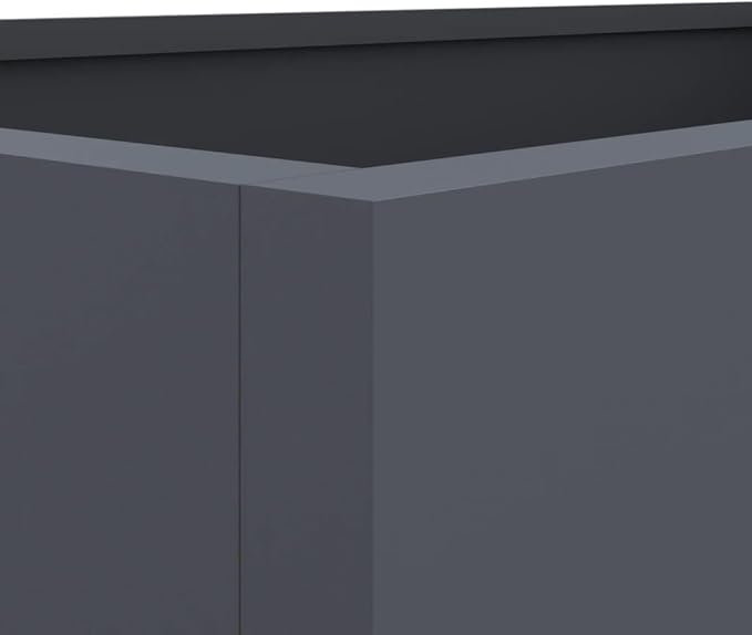 Anthracite Rectangular Planter 11.8x24.4x11.4 in Cold-Rolled Steel Raised Garden Bed Matte Finish Indoor Outdoor Elevated Box for Balcony Patio and Modern Urban Gardening