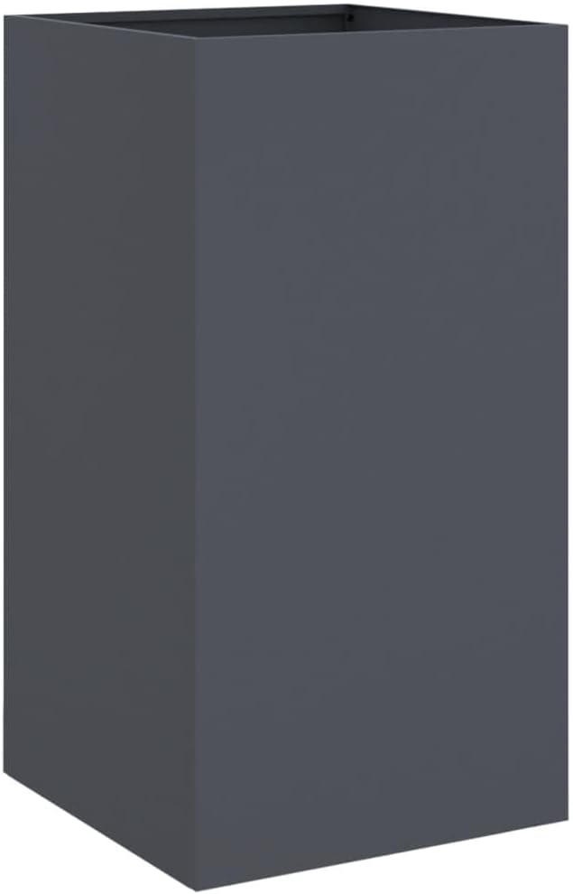 Raised Garden Bed Planter 15x16.5x29.5 Anthracite Cold-Rolled Steel Rectangular Outdoor Container Matte Metal Raised Planter Box for Balcony Patio Vegetable Flower Herbs