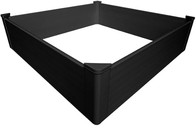 HomeRoots 44 X 44 Black Heavy Duty Plastic Square Raised Garden Bed