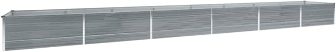 Galvanized Steel Garden Raised Bed - 236.2x31.5x17.7 Gray Metal Planter for Gardening Large Outdoor Flower Beds for Vegetables Plants &amp Herbs Growing