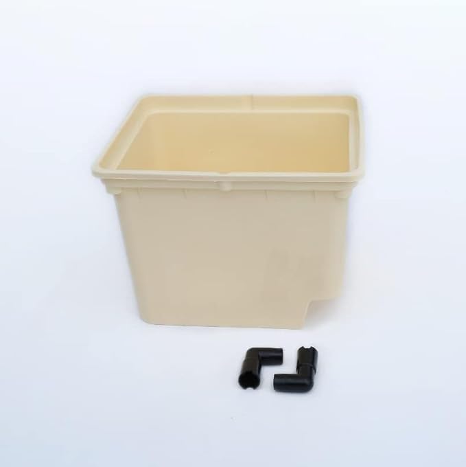 10-Pack Dutch Bucket Hydroponic System – Bato Buckets with Siphon Elbows – 11L (12 x 10 x 9) - Tan or Black (Black)