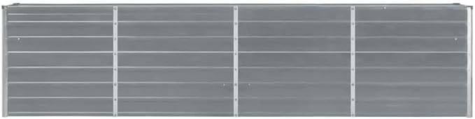 Large Rectangular Raised Garden Bed Grey Galvanized Steel Planter Box 126x15.7x30.3 inch Durable Outdoor Planters for Vegetables Flowers