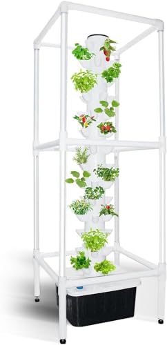 Hydroponics Growing SystemHydroponics Growing Sys with LED Grow Light - 45 Holes Garden Planter Vertical Tower for Germination Aeroponics Kit