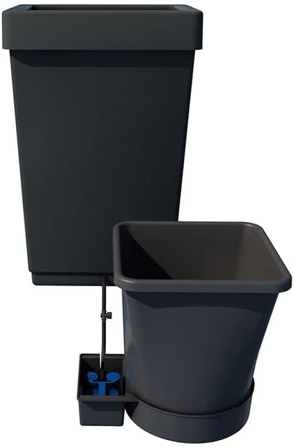 AutoPot 1 Pot XL System with 6.6 Gallon Plastic Pot and 12.4 Gallon Tank - Self-Watering Gravity-Fed Hydroponic System (1PotXL - 6.6 Gallon - 12.4 Gallon Tank) Indoor Black