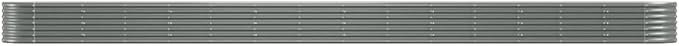 vidaXL Gray Garden Raised Bed Powder-Coated Steel Construction 244.1x31.5x14.2 Oval Shape Design for Garden Balcony Patio Décor