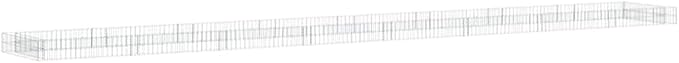 Gabion Raised Bed Silver Galvanized Steel Large 315x39.4 Durable Metal Planter Box for Outdoor Garden Patio and Terrace Planting