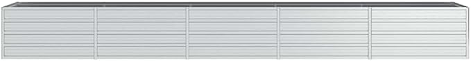 Garden Raised Bed Silver Galvanized Steel 157.5 x 31.5 x 17.7 in Outdoor Planter Box for Vegetables Flowers Durable Garden Beds