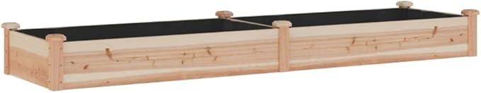Raised Garden Bed with Liner 94.5x23.6x9.8 Solid Fir Wood Vegetable Garden Bed Elevated Planter for Outdoor Flower Bed Raised Flower Bed Outdoor Planter Box with Liner