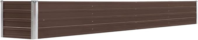 YAFF Garden Raised Bed Galvanized Steel 126x15.7x17.7 Brown