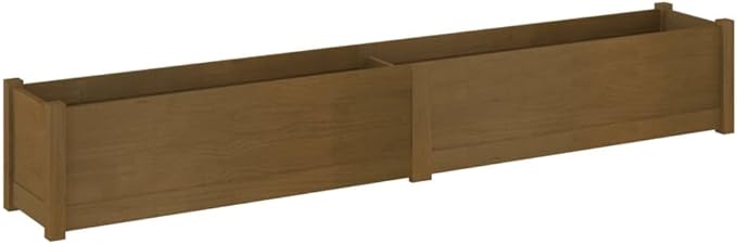 Wooden Raised Garden Bed Garden Planter Box Planter Raised Bed Wood Planter Box Grow Vegetable Flower Herb Gardening Honey Brown 78.7x12.2x12.2 Solid Wood Pine