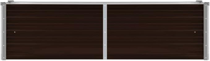 Outdoor Raised Garden Bed Deep Root Box Planter Galvanized Steel Planter Box for Planting Outdoor Plants Vegetables Brown 63x15.7x17.7