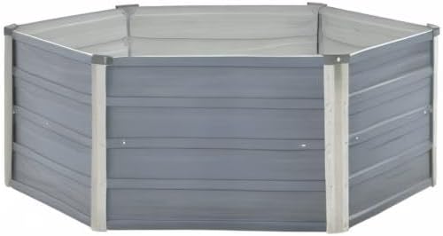 Raised Garden BedRaised Garden Bedfor Vegetables Outdoor Garden Raised Planter Box Backyard Patio Planter Raised Beds for Flowers 50.8x50.8x18.1 Galvanised Steel Gray