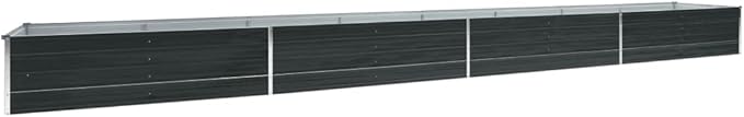 Galvanized Garden Raised Bed Kit Outdoor Galvanized Planter Garden Boxes for Vegetables Large Planter Raised Beds Galvanized Steel 236.2x31.5x17.7 Anthracite