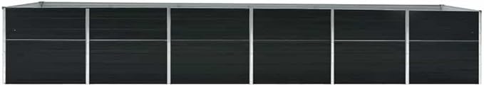 Galvanized Garden Raised Bed Kit Galvanized Planter Raised Garden Boxes Outdoor Metal Raised Garden Beds for Vegetables Galvanized Steel 189x31.5x30.3 Anthracite-301