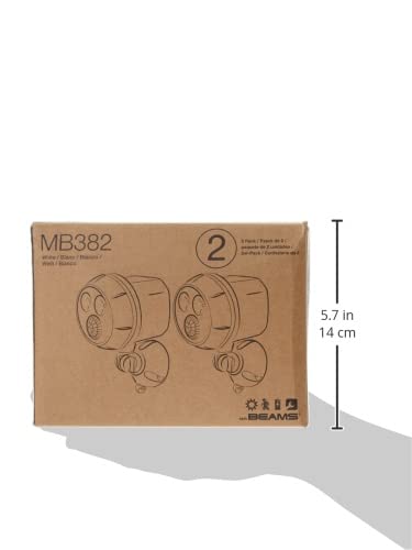 Mr. Beams MB382 400 Lumen Version Weatherproof Wireless Battery Powered Led Ultra Bright Spotlight with Motion Sensor 2-Pack White White 400 Lumens (MB382-WHT-02-13)