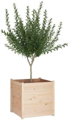Wooden Garden Planter Box Outdoor Raised Garden Bed Garden Yard Wood Box for Vegetables Flowers Herbs and Succulents 27.6x27.6x27.6 Solid Wood Pine