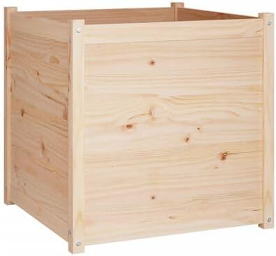 Wooden Garden Planter Box Outdoor Raised Garden Bed Garden Yard Wood Box for Vegetables Flowers Herbs and Succulents 27.6x27.6x27.6 Solid Wood Pine