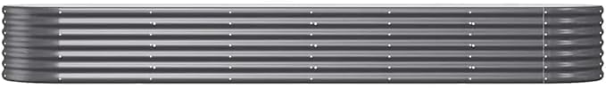Large Garden Raised Bed Anthracite Powder-Coated Steel 116.5x31.5x14.2 Inch Oval Planter Box for Outdoor Vegetables Herbs Flowers