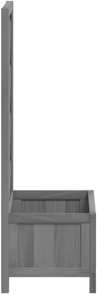 Planter with Trellis Garden Boxes Raised Garden Bed Trellis for Climbing Plants Outdoor Suitable for Backyard Patios Flowers Restaurants Gray Solid Wood Fir