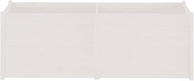 White Solid Pinewood Garden Planter 78.7x19.7x27.6 Inch Rectangular Raised Garden Bed for Outdoor Plants Balcony Patio