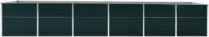 Green Galvanized Steel Raised Garden Bed 189 x 31.5 x 30.3 Inch Durable Outdoor Planter Box for Vegetables Flowers Herbs Powder-Coated