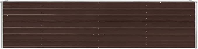 Raised Garden Bed Planter Raised Beds Raised Planter Box Planters for Outdoor Plants Garden Beds 126x15.7x30.3 Galvanized Steel Brown