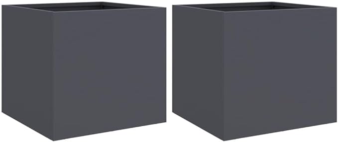 PlantersMultifunctional Raised BedPlant Privacy FenceBalcony Planter BedsHerb PlantersGreenhouse Planterfor HerbsFlowersOutdoorVegetables2 pcs Anthracite 12.6x11.8x11.4 Cold-rolled Steel