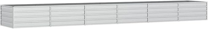 Garden Raised Bed 189x31.5x17.7 Galvanized Steel Silver16.1 KG316901
