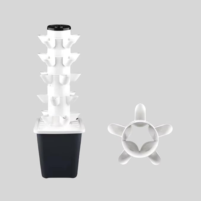 Vertical Hydroponics Garden Tower 30/25-Plant Hydroponic Growing System with Pump and Movable Water Tank for Indoor Herbs Fruits Vegetables5th