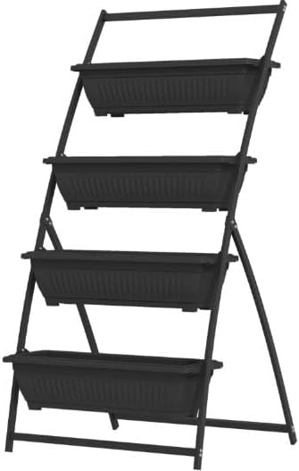 Outdoor Plant Stand Grow Container for Vegetable Flowers4 Tier Vertical Raised Garden Planter with 4 Boxes DU908