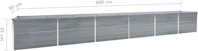 Garden Raised BedElevated Planter BoxRaised PlanterGarden BoxGarden BedPlanterfor Backyard Patio to Grow Vegetables Herbs and FlowersGalvanized Steel 236.2x31.5x17.7 Gray