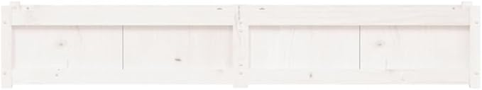White Solid Pine Wood Rectangular Garden Planter 70.9x12.2x12.2 Inch Outdoor Raised Garden Bed for Flowers Vegetables Durable Patio Deck Planter Box