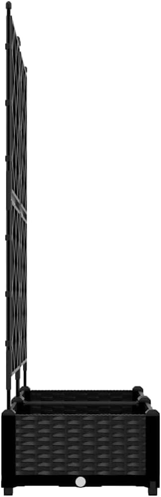 Garden Planter with Trellis 2 Pcs Black 80x40x125.5 cm PP UV Resistant Raised Garden Bed for Outdoor Plants Patio Deck
