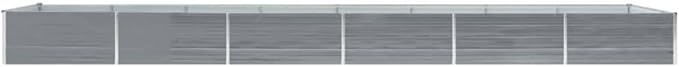 Outdoor Garden Raised Bed Galvanized Steel Metal Outdoor Garden Raised Planter Box for Flowers Vegetables Fruits Herbs Gray 236.2x31.5x17.7