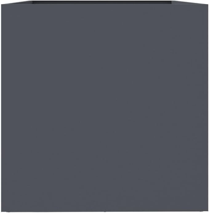 Anthracite Metal Raised Planter Box 24.4 x 15.7 x 15.4 in Cold-Rolled Steel Rectangle Elevated Garden Bed Outdoor Decor for Patio Balcony