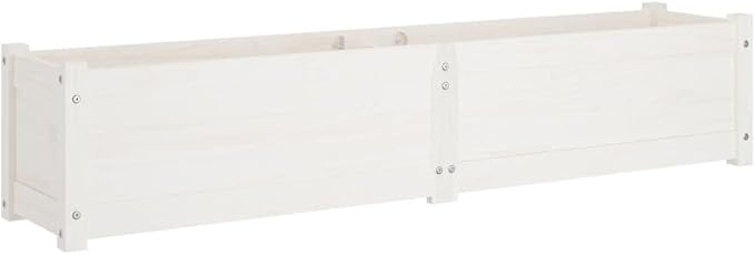 vidaXL Garden Raised Beds Pack of 2 White 150 x 31 x 31 cm Solid Pine Wood