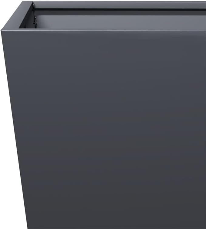 2-Pack Anthracite Steel Square Raised Planters 15.7 in Durable Cold-Rolled Elevated Garden Beds Outdoor for Balcony Patio &amp Yard