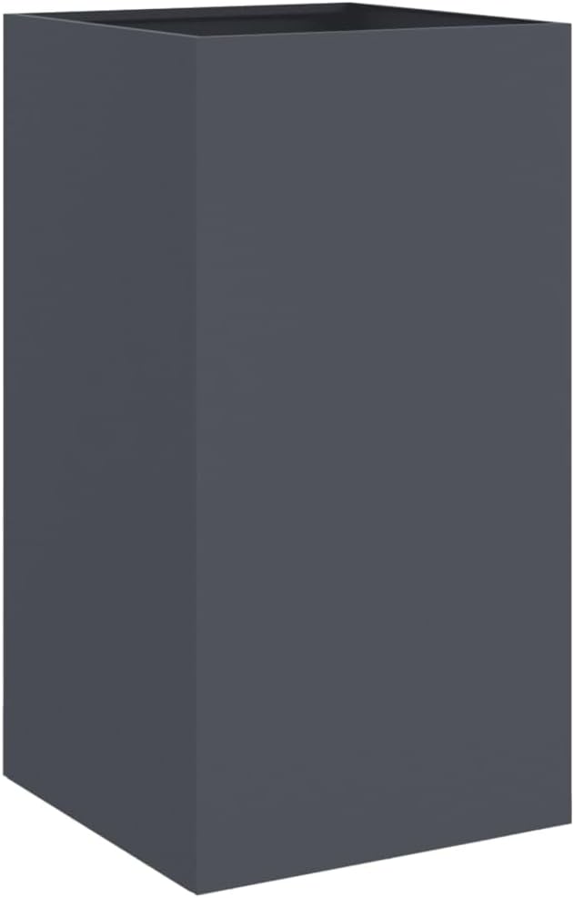 Raised Garden Bed Planter 15x16.5x29.5 Anthracite Cold-Rolled Steel Rectangular Outdoor Container Matte Metal Raised Planter Box for Balcony Patio Vegetable Flower Herbs