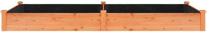SKM Garden Raised Bed with Liner Brown 240x120x25 cm Solid Wood Fir (Weight-12KG)