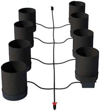 AutoPot 8 Pot GeoPot System with 5 Gallon Fabric Pots and No Tank -Self-Watering Gravity-Fed Hydroponic System (8Pot with No Tank) Indoor Black
