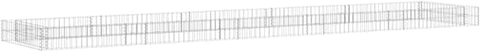 Gabion Raised Garden Bed Silver Galvanized Steel 196.9 inch Large Rectangular Outdoor Planter Box for Vegetables Flowers Durable Metal Construction