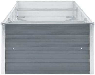 Garden BedsPatio Ground Gardening Planter for VegetablesPlanter Box Kit Flower Herbfor Outdoor Patio Deck BalconyGarden Raised Bed Galvanized Steel 94.5x31.5x17.7 Gray